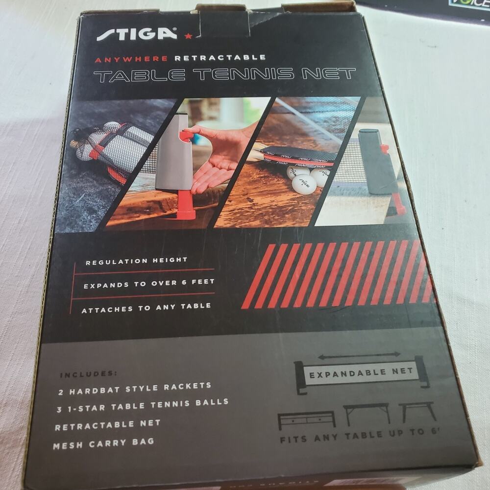 Stiga Anywhere Retractable Table Tennis Net & Rackets - NEW - Picture 3 of 6